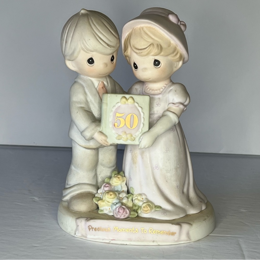 VTG Precious Moments 50th Anniversary #163848 Ceramic Figure READ DESCRIPTION - Picture 2 of 11